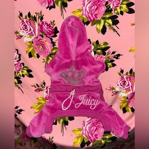 OG Juicy dog couture pet tracksuit jacket retro pink original y2k sweatsuit M